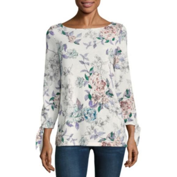 Liz Claiborne Sweaters - Liz Claiborne 3/4 Tie Sleeve Sweatshirt